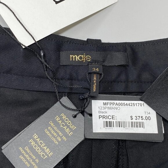 Maje Women’s Pimano Wide Flare-Leg Trousers – Black – Size XS/2 - Picture 6 of 9